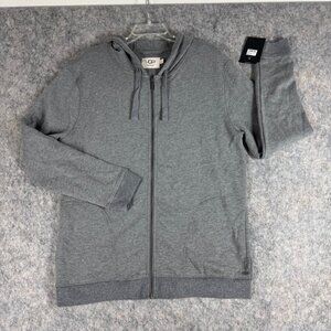Ugg Mens Hoodie Full Zip Gray Size Large
